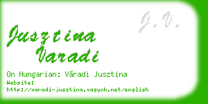 jusztina varadi business card