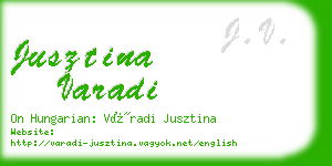 jusztina varadi business card